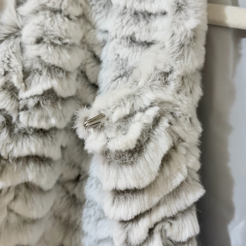 Planet Gold Textured Teddy Jacket - Cream - Picture 5 of 8